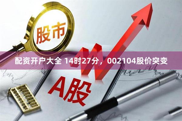 配资开户大全 14时27分，002104股价突变