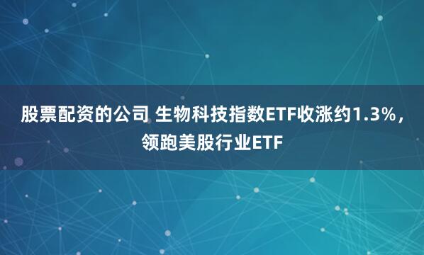 股票配资的公司 生物科技指数ETF收涨约1.3%，领跑美股行业ETF